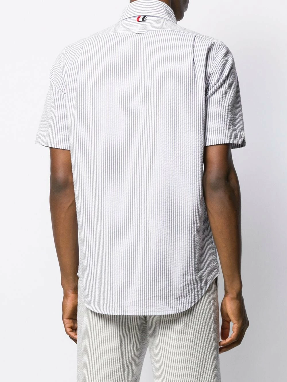 Thom Browne Striped short sleeved seersucker shirt shirts of men 4 Thom Browne striped short-sleeved seersucker shirt