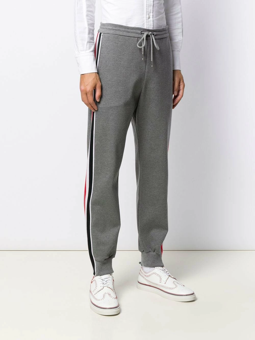 Thom Browne Interlock RWB stripe track pants sweatpants of men 3 Thom Browne interlock RWB stripe track pants
