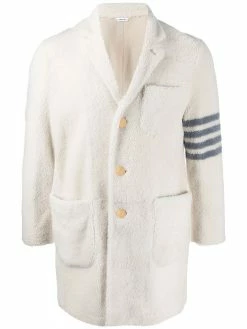 Thom Browne 4-Bar shearling sack overcoat