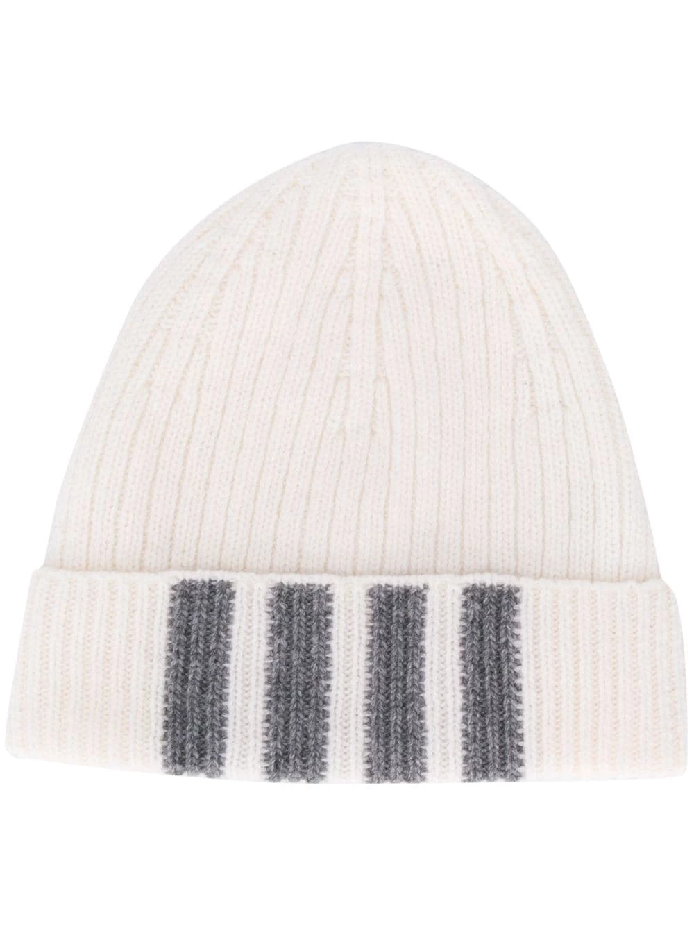 Thom Browne Stripe detail ribbed hat hats of men 1 Thom Browne stripe detail ribbed hat