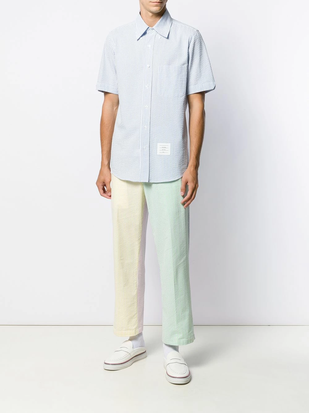 Thom Browne Striped seersucker shirt shirts of men 2 Thom Browne striped seersucker shirt