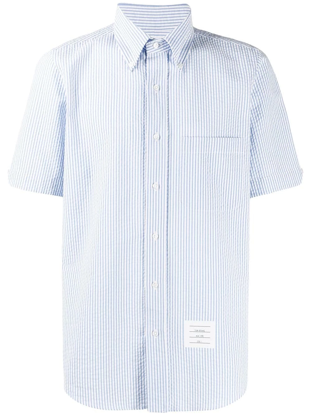 Thom Browne Striped seersucker shirt shirts of men 1 Thom Browne striped seersucker shirt