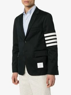 Thom Browne unconstructed 4-Bar single-breasted blazer