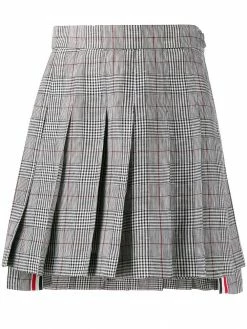 Thom Browne crisp linen pleated miniskirt