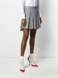 Thom Browne crisp linen pleated miniskirt