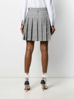 Thom Browne crisp linen pleated miniskirt