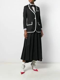 Thom Browne super 120s plain weave pleated skirt