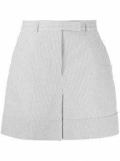 Thom Browne high-waist seersucker shorts