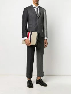 Thom Browne military canvas striped gusset folio