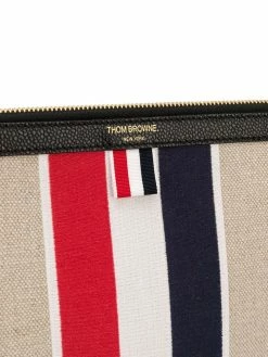 Thom Browne military canvas striped gusset folio