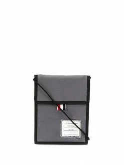 Thom Browne ripstop touch-strap neck pouch