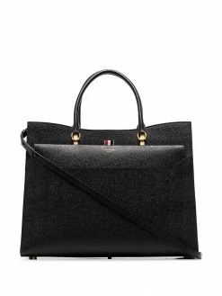 Thom Browne large pebbled Duet tote