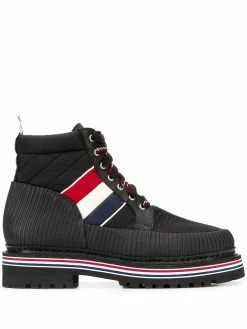 Thom Browne all terrain tricolour stripe ankle boots