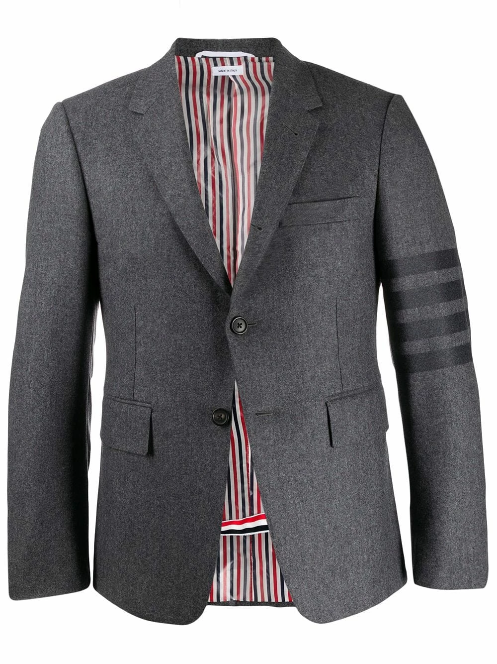 Thom Browne Flannel classic tonal 4 bar sport blazer blazers of men 1 Thom Browne flannel classic tonal 4-bar sport blazer