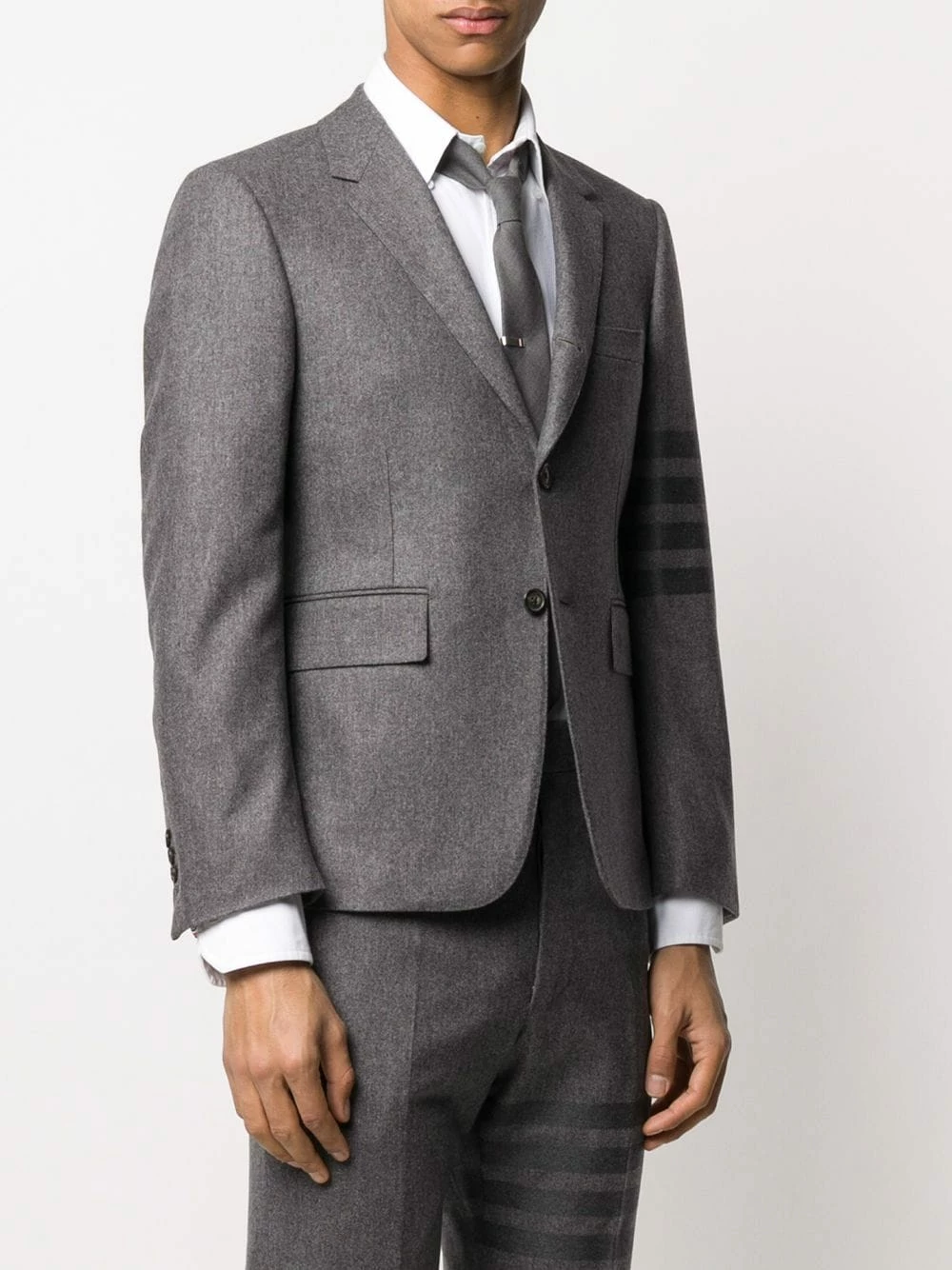 Thom Browne Flannel classic tonal 4 bar sport blazer blazers of men 3 Thom Browne flannel classic tonal 4-bar sport blazer