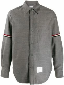 Thom Browne tricolour velvet stripe shirt jacket