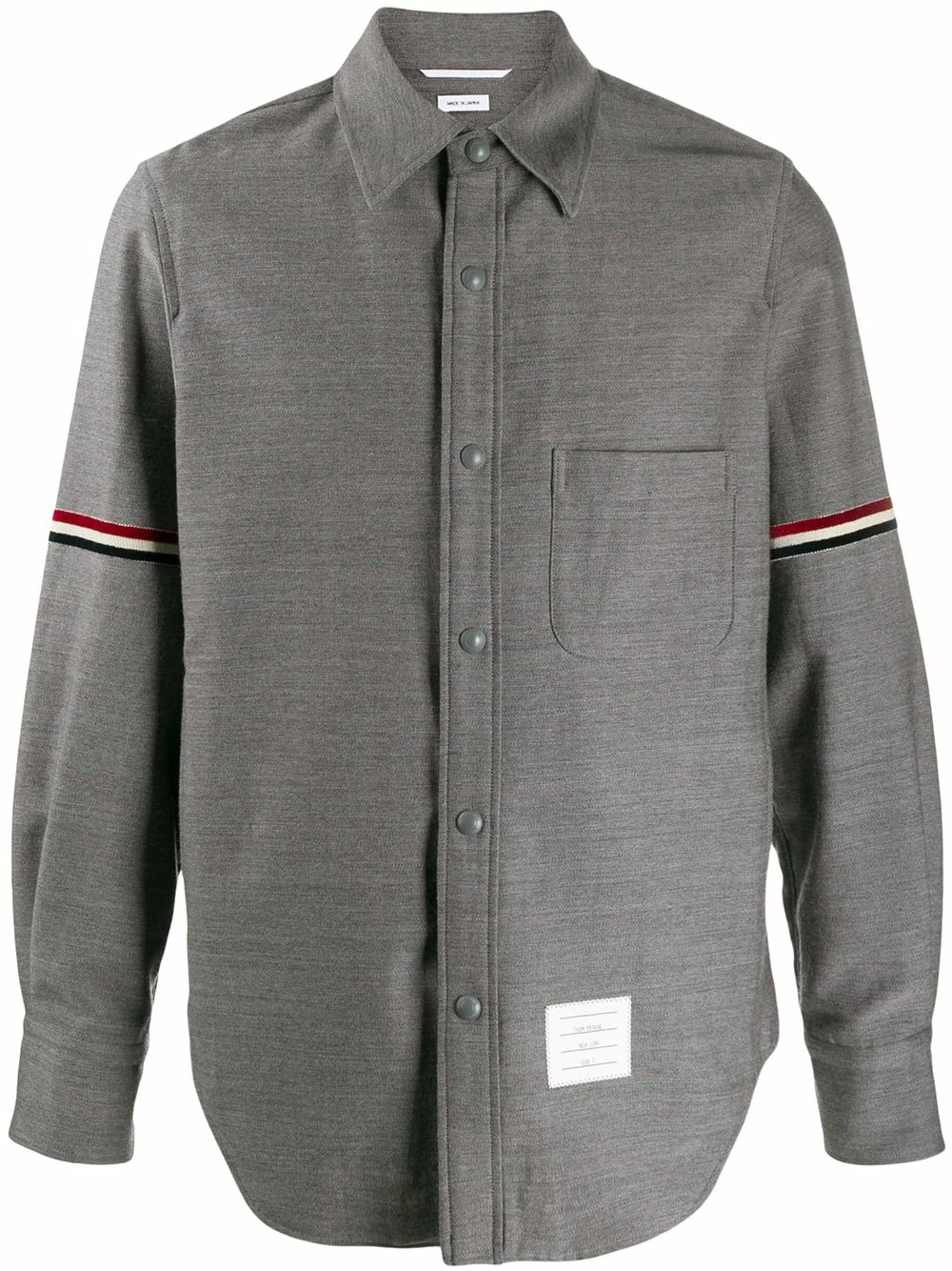 Thom Browne Tricolour velvet stripe shirt jacket shirt jackets of men 1 Thom Browne tricolour velvet stripe shirt jacket