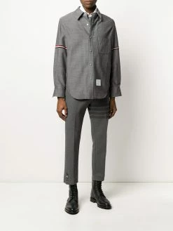 Thom Browne tricolour velvet stripe shirt jacket