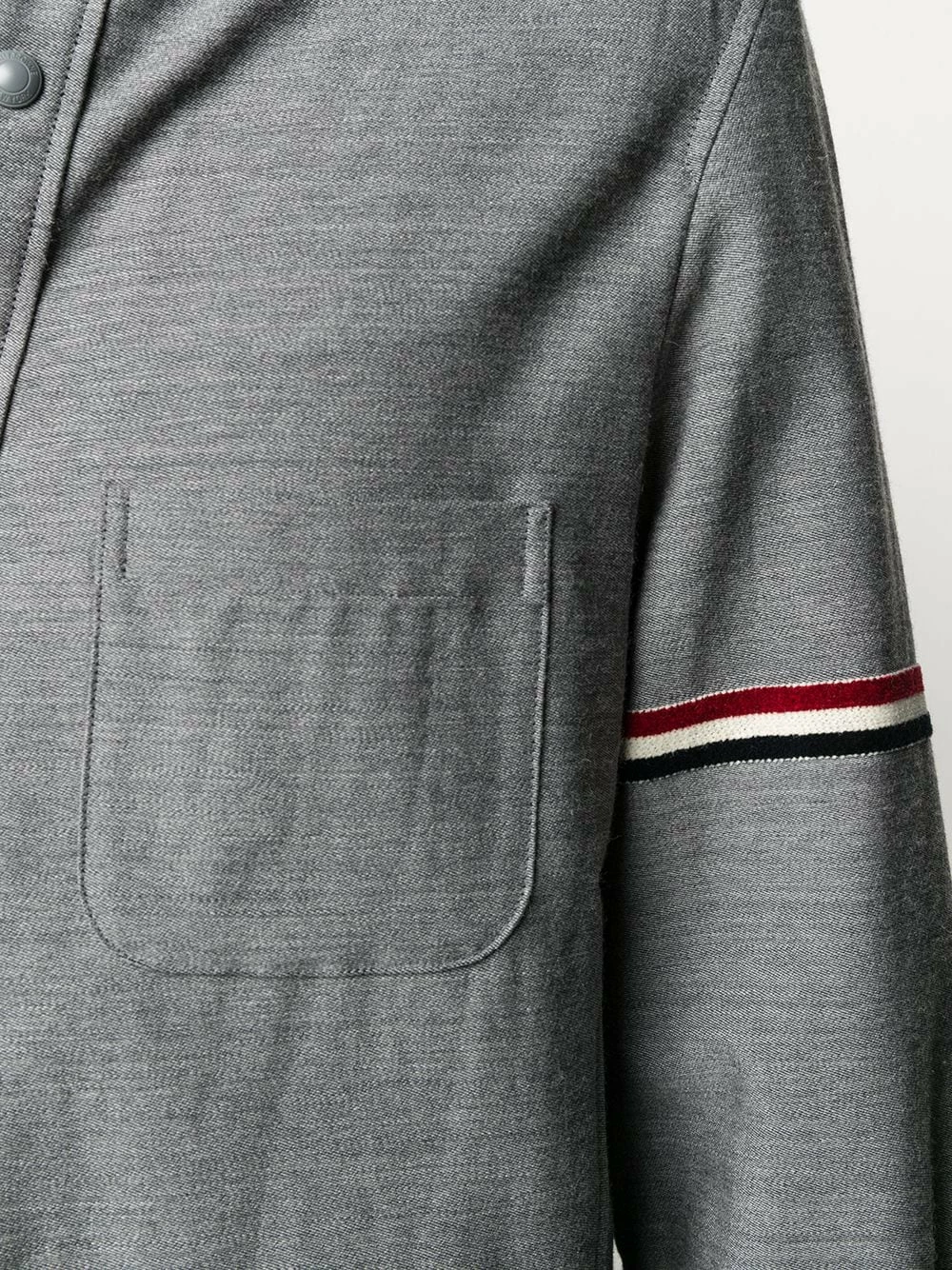 Thom Browne Tricolour velvet stripe shirt jacket shirt jackets of men 5 Thom Browne tricolour velvet stripe shirt jacket