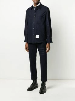 Thom Browne flannel tonal 4-Bar shirt jacket