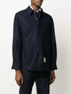 Thom Browne flannel tonal 4-Bar shirt jacket
