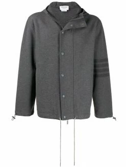 Thom Browne tonal 4-Bar hooded jacket