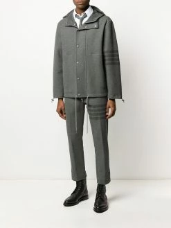 Thom Browne tonal 4-Bar hooded jacket