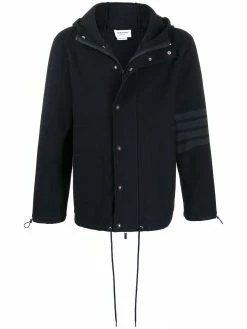 Thom Browne tonal 4-Bar hooded jacket