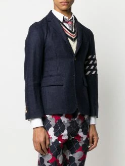 Thom Browne seamed 4-Bar silk stripe blazer