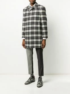 Thom Browne tartan check tweed coat
