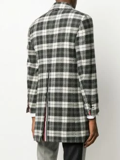 Thom Browne tartan check tweed coat
