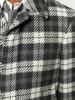 Thom Browne tartan check tweed coat