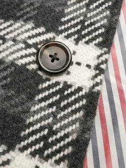 Thom Browne tartan check tweed coat