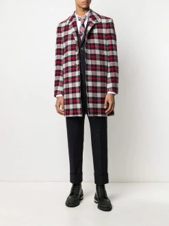 Thom Browne tartan-check tweed cashmere overcoat