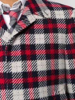 Thom Browne tartan-check tweed cashmere overcoat