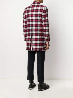 Thom Browne tartan-check tweed cashmere overcoat