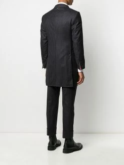 Thom Browne chalk-stripe Chesterfield overcoat