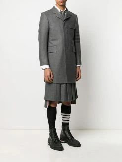 Thom Browne tonal 4-Bar Chesterfield overcoat