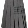 Thom Browne knee-length pleated 4-Bar striped skirt