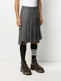 Thom Browne knee-length pleated 4-Bar striped skirt