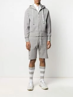 Thom Browne 4-Bar double-knit zip-up hoodie