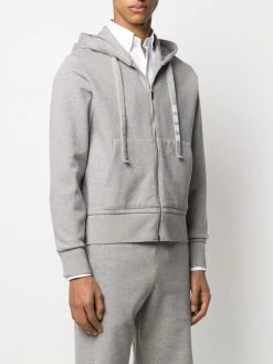 Thom Browne 4-Bar double-knit zip-up hoodie