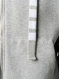 Thom Browne 4-Bar double-knit zip-up hoodie