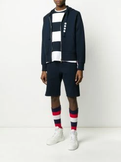 Thom Browne 4-Bar double-knit zip-up hoodie