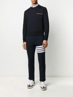 Thom Browne loopback stripe pocket sweatshirt