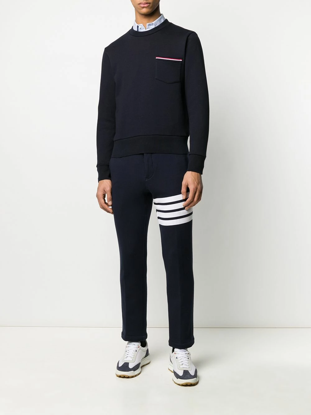 Thom Browne Loopback stripe pocket sweatshirt sweatshirts of men 2 Thom Browne loopback stripe pocket sweatshirt