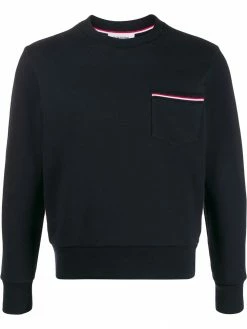 Thom Browne loopback stripe pocket sweatshirt