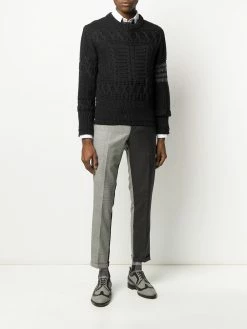 Thom Browne Aran cable tonal 4-Bar jumper