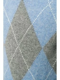 Thom Browne argyle ribbed V-neck jumper