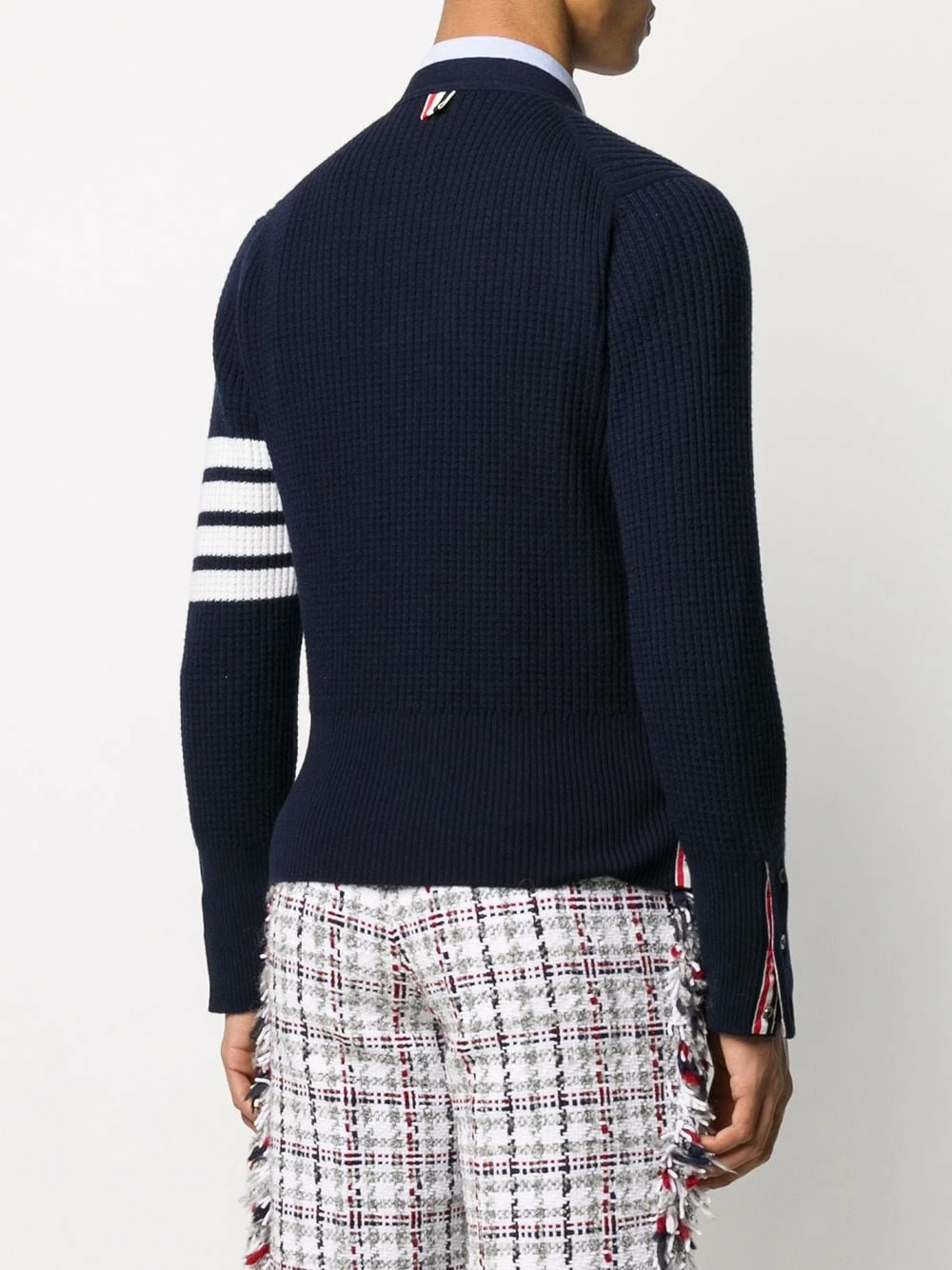Thom Browne 4 Bar waffle stitch cardigan cardigans of men 4 Thom Browne 4-Bar waffle stitch cardigan